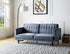 79" Dark Gray Velvet And Black Sleeper Sofa