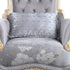 41" Gray Fabric And Black Floral Tufted Arm Chair