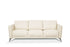 83" Cream Leather Sofa With Black Legs