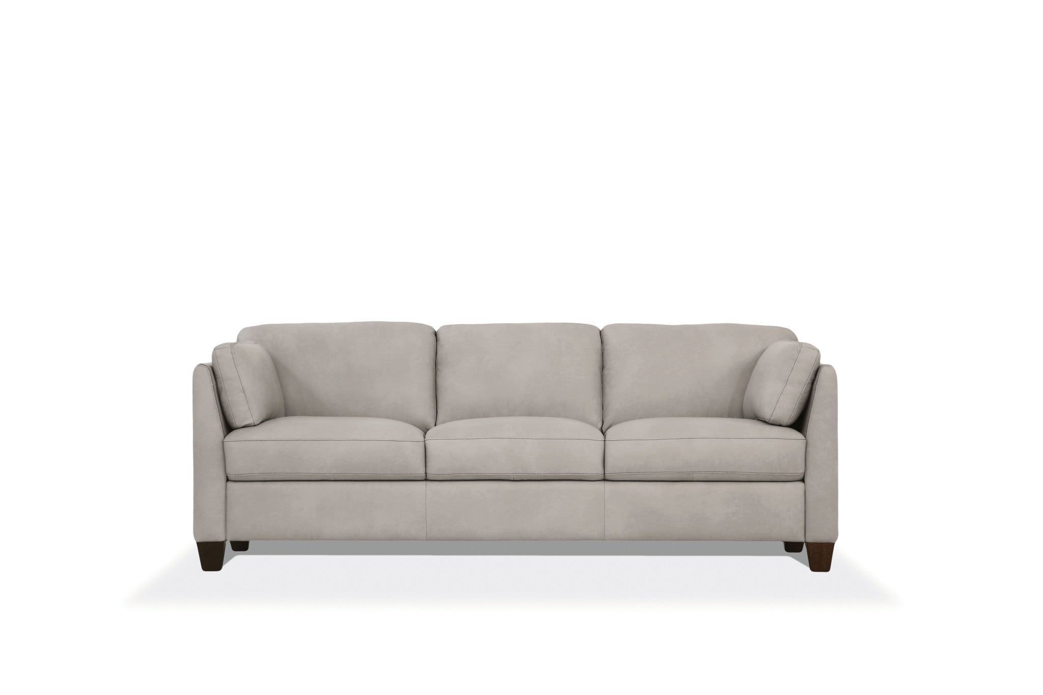 81" Light Gray Leather Sofa With Black Legs