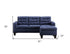 81" Blue Linen And Black Sofa