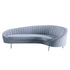 103" Light Gray Velvet And Gold Sofa