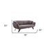 78" Gray Linen Sofa With Black Legs