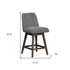 26" Gray Solid Wood Swivel Bar Height Bar Chair