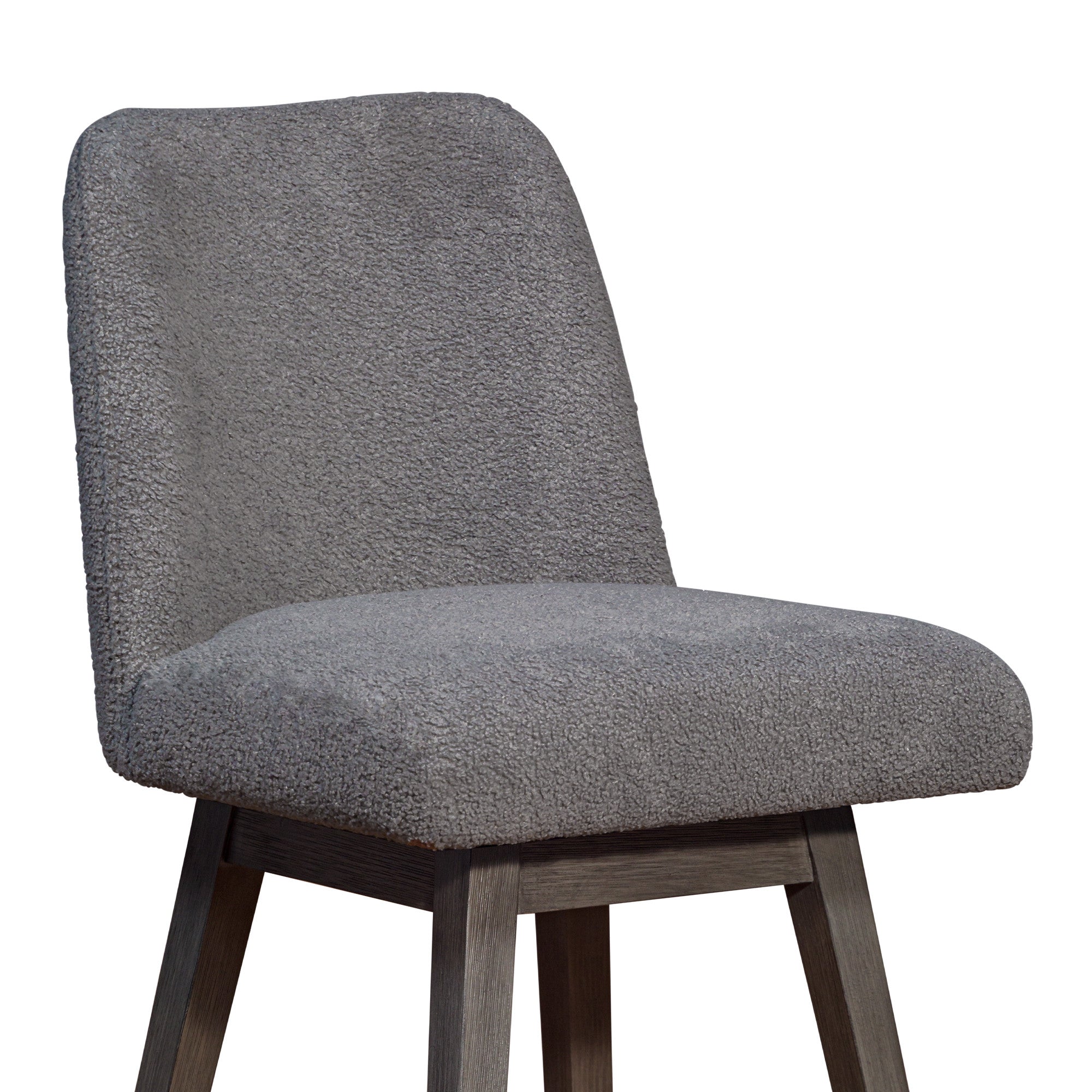 26" Gray Solid Wood Swivel Bar Height Bar Chair