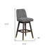 30" Grey And Gray Solid Wood Swivel Bar Chair