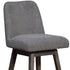 30" Grey And Gray Solid Wood Swivel Bar Chair