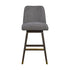 30" Grey And Gray Solid Wood Swivel Bar Chair