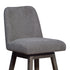 30" Grey And Gray Solid Wood Swivel Bar Chair