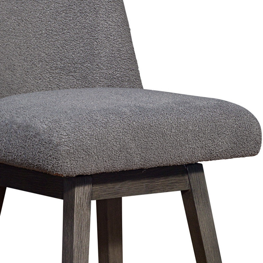 30" Grey And Gray Solid Wood Swivel Bar Chair