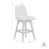 30" Grey And Gray Solid Wood Swivel Bar Chair