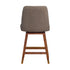 26" Taupe And Brown Solid Wood Swivel Bar Chair