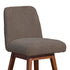 26" Taupe And Brown Solid Wood Swivel Bar Chair