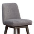 26" Mocha And Gray Solid Wood Swivel Bar Chair