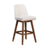 30" Beige And Brown Solid Wood Swivel Bar Chair