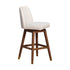 30" Beige And Brown Solid Wood Swivel Bar Chair