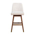 30" Beige And Brown Solid Wood Swivel Bar Chair