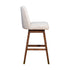 30" Beige And Brown Solid Wood Swivel Bar Chair