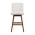 30" Beige And Brown Solid Wood Swivel Bar Chair