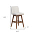 30" Beige And Brown Solid Wood Swivel Bar Chair