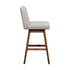 30" Taupe And Brown Solid Wood Swivel Bar Chair