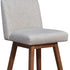 30" Taupe And Brown Solid Wood Swivel Bar Chair