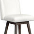 26" Pearl And Gray Solid Wood Swivel Bar Height Bar Chair