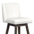 30" Pearl And Gray Solid Wood Swivel Bar Chair