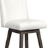 30" Pearl And Gray Solid Wood Swivel Bar Chair