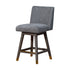 26" Gray Solid Wood Swivel Bar Height Bar Chair