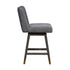 26" Black Solid and Gray Upholstered Swivel Counter Height Bar Chair