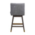 26" Black Solid and Gray Upholstered Swivel Counter Height Bar Chair