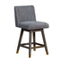 26" Gray Solid Wood Swivel Bar Height Bar Chair