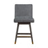 26" Gray Solid Wood Swivel Bar Height Bar Chair