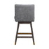 26" Gray Solid Wood Swivel Bar Height Bar Chair