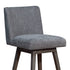 26" Gray Solid Wood Swivel Bar Height Bar Chair