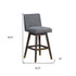 30" Gray Solid Wood Swivel Bar Height Bar Chair