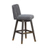 30" Gray Solid Wood Swivel Bar Height Bar Chair