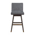 30" Gray Solid Wood Swivel Bar Height Bar Chair