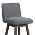 30" Gray Solid Wood Swivel Bar Height Bar Chair