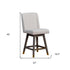 26" Taupe And Gray Solid Wood Swivel Bar Chair