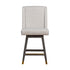 26" Taupe And Gray Solid Wood Swivel Bar Chair