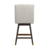 26" Taupe And Gray Solid Wood Swivel Bar Chair