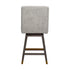 26" Mocha And Gray Solid Wood Swivel Bar Chair