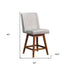 26" Beige And Brown Solid Wood Swivel Bar Chair