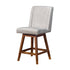 26" Beige And Brown Solid Wood Swivel Bar Chair