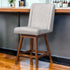 26" Beige And Brown Solid Wood Swivel Bar Chair