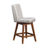 26" Beige And Brown Solid Wood Swivel Bar Chair