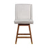 26" Beige And Brown Solid Wood Swivel Bar Chair