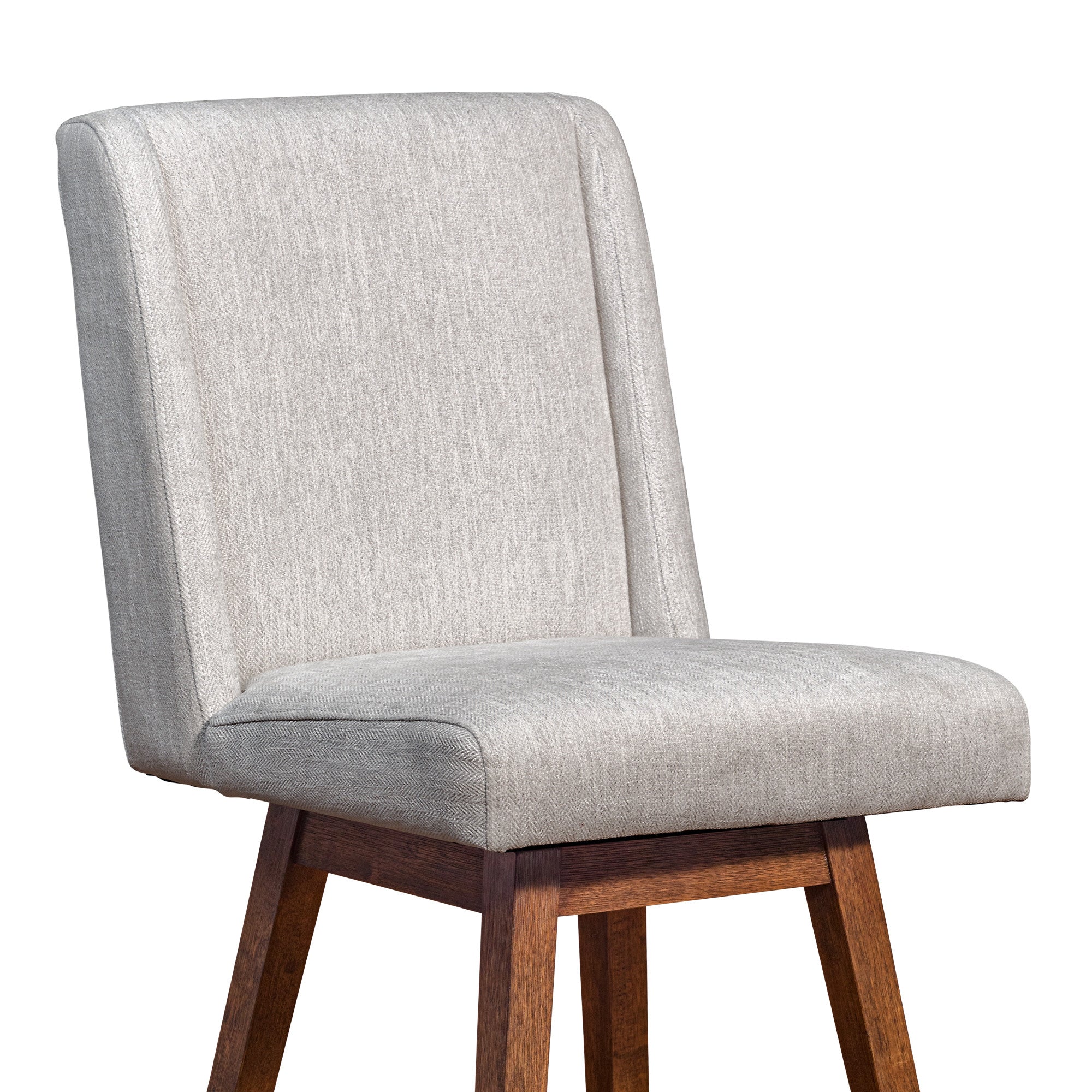 26" Beige And Brown Solid Wood Swivel Bar Chair